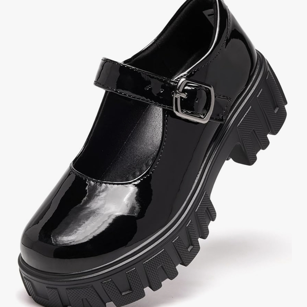 Womens Black Mary Jane Platform Shoes